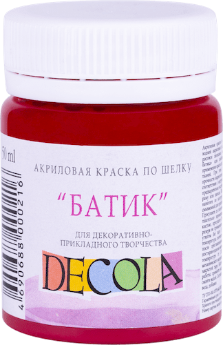 Краска акриловая по шелку "батик" DECOLA 50 мл, 319 Карминовая NP-4428319