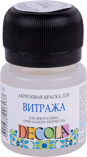 Краска акриловая для витража DECOLA банка 20 мл, 106 Бесцветная NP-4226106