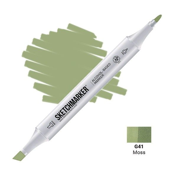 Маркер SKETCHMARKER двухсторонний на спирт.основе G41 Мох MPSM-G41