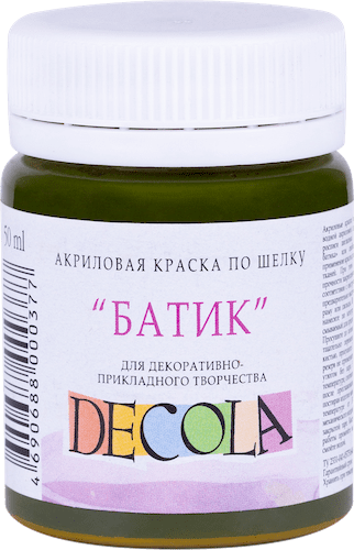 Краска акриловая по шелку "батик" DECOLA 50 мл, 723 Хаки NP-4428723