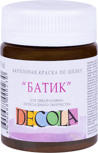 Краска акриловая по шелку "батик" DECOLA 50 мл, 419 Коричневая NP-4428419