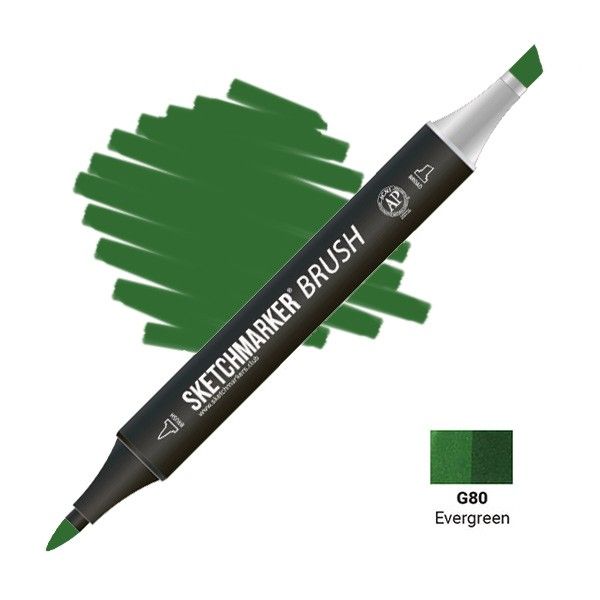 Маркер SKETCHMARKER Brush двухсторонний на спирт.основе G80 Вечнозеленый MPSMB-G80