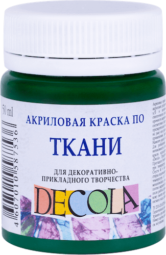 Краска акриловая по ткани DECOLA банка 50 мл, 710 Зеленая темная NP-4128710