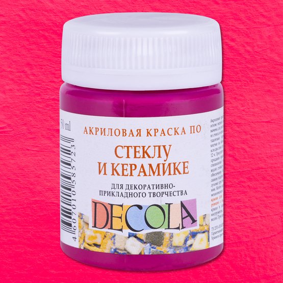 Краска акриловая по стеклу/керамике DECOLA банка 50 мл, 335 Розовая светлая NP-4028335