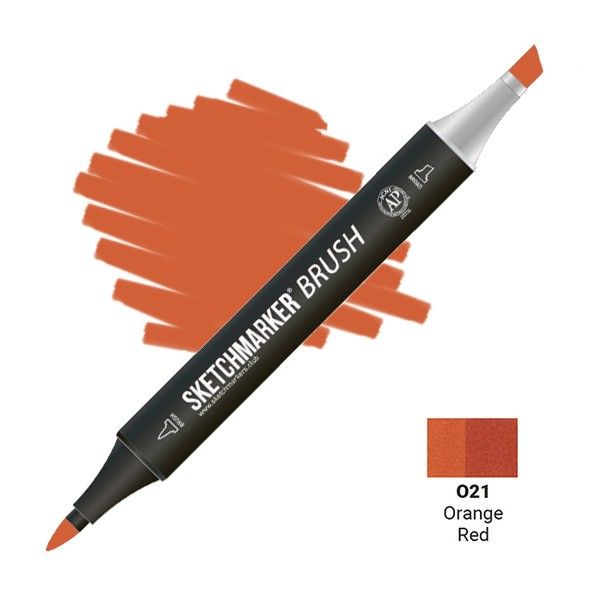 Маркер SKETCHMARKER Brush двухсторонний на спирт.основе O21 Оранжево-красный MPSMB-O21