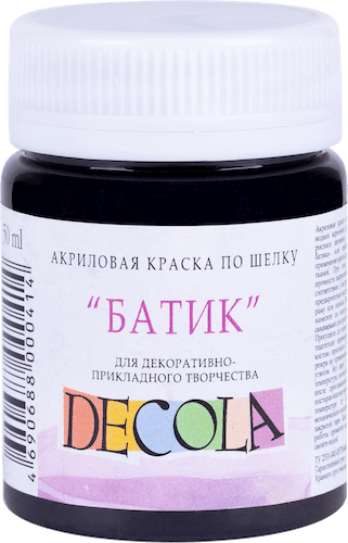 Краска акриловая по шелку "батик" DECOLA 50 мл, 810 Черная NP-4428810