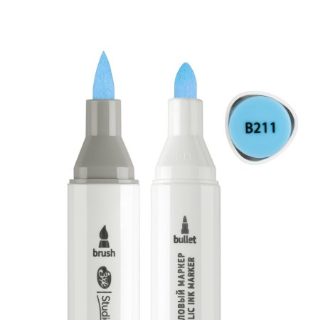 Маркер акриловый двусторонний СОНЕТ перо кисть/пуля 1 шт B211 церулеум NP-273-B211