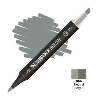 Маркер SKETCHMARKER Brush двухсторонний на спирт.основе NG5 Нейтральный серый 5 MPSMB-NG5 Маркер SKETCHMARKER Brush двухсторонний на спирт.основе NG5 Нейтральный серый 5 MPSMB-NG5