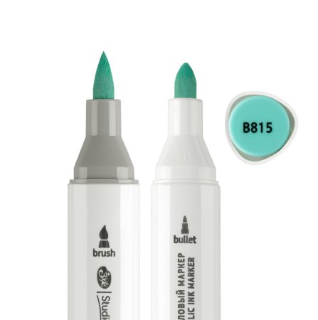 Маркер акриловый двусторонний СОНЕТ перо кисть/пуля 1 шт B815 бирюзовый NP-273-B815