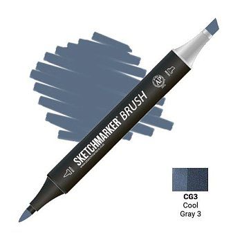 Маркер SKETCHMARKER Brush двухсторонний на спирт.основе CG3 Прохладный серый 3 MPSMB-CG3