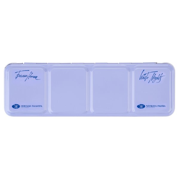 Пенал для акварели на 21 кювету с палитрой БЕЛЫЕ НОЧИ металл, светло-голубой NP-2011301446