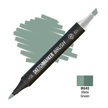 Маркер SKETCHMARKER Brush двухсторонний на спирт.основе BG42 Зеленый сланец MPSMB-BG42