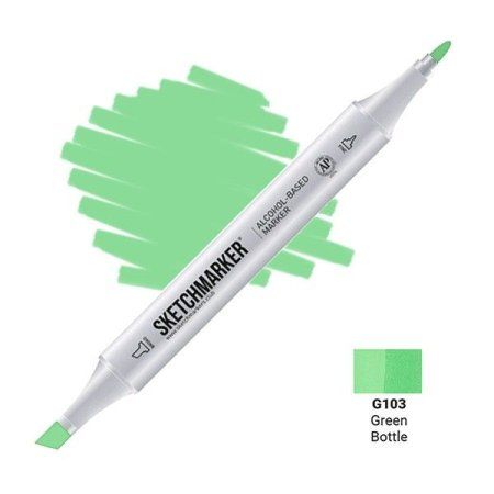 Маркер SKETCHMARKER двухсторонний на спирт.основе G103 Зеленая бутылка MPSM-G103
