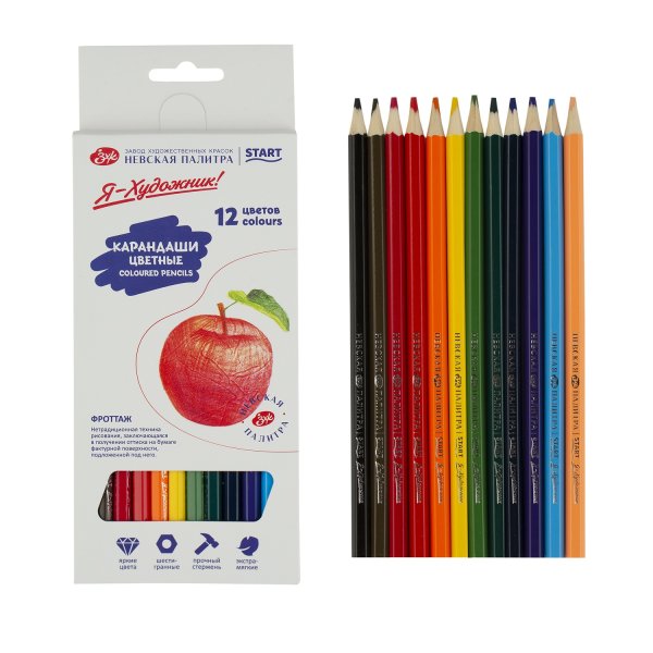 Набор цветных карандашей Я-ХУДОЖНИК! 12 цв в картонной упаковке NP-212411469