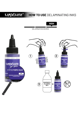 Чернила спиртовые (алкогольные) Kamenskaya Ink расслаивающиеся 40 мл P-112 Сине-фиолетовый K-00-00000495