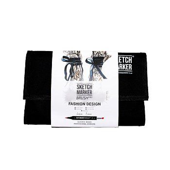 Набор маркеров SKETCHMARKER Brush Fashion design 24 шт Дизайн одежды + сумка органайзер MPSMB-24FASH