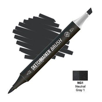 Маркер SKETCHMARKER Brush двухсторонний на спирт.основе NG1 Нейтральный серый 1 MPSMB-NG1 Маркер SKETCHMARKER Brush двухсторонний на спирт.основе NG1 Нейтральный серый 1 MPSMB-NG1