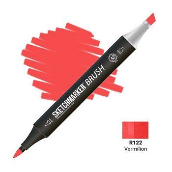 Маркер SKETCHMARKER Brush двухсторонний на спирт.основе R122 Ярко красный MPSMB-R122