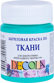 Краска акриловая по ткани DECOLA банка 50 мл, 735 Мятная NP-4128735