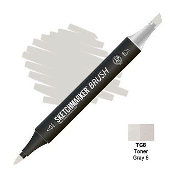 Маркер SKETCHMARKER Brush двухсторонний на спирт.основе TG8 Тонированный серый 8 MPSMB-TG8 Маркер SKETCHMARKER Brush двухсторонний на спирт.основе TG8 Тонированный серый 8 MPSMB-TG8