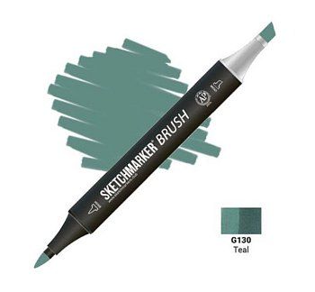 Маркер SKETCHMARKER Brush двухсторонний на спирт.основе G130 Зеленовато-голубой MPSMB-G130