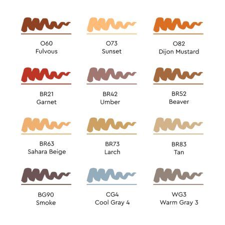 Набор маркеров SKETCHMARKER Brush Wood Set 12 шт древесные оттенки + сумка органайзер MPSMB-12WOOD