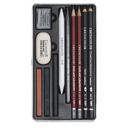 Набор для эскизов CRETACOLOR Teachers' Choice 11 предметов, мет.пенал CR40033