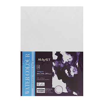 Блок бумаги для акварели MayArt 300 г/м2 A4 297 x 210 мм 10 л, 100% целлюлоза, Фин MA00208