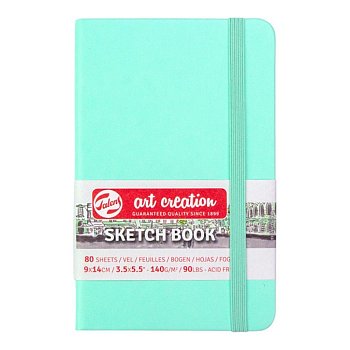 Блокнот для зарисовок ART CREATION 140 г/м2 9 x 14 см 80 л, твердая обложка, мятная MP9314031M
