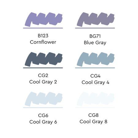 Набор маркеров SKETCHMARKER Cool Gray 6 шт + коробка MPSM-6CGR