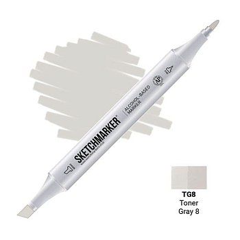 Маркер SKETCHMARKER двухсторонний на спирт.основе TG8 Тонированный серый 8 MPSM-TG8