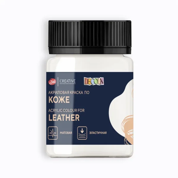 Краска акриловая по коже DECOLA банка 50 мл, 104 Белая NP-26128104