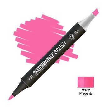 Маркер SKETCHMARKER Brush двухсторонний на спирт.основе V132 Пурпурный MPSMB-V132 Маркер SKETCHMARKER Brush двухсторонний на спирт.основе V132 Пурпурный MPSMB-V132
