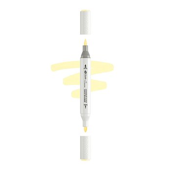Маркер акриловый двусторонний СОНЕТ перо кисть/пуля 1 шт Y201 лимонный светлый NP-273-Y201