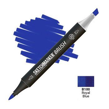 Маркер SKETCHMARKER Brush двухсторонний на спирт.основе B100 Королевский синий MPSMB-B100