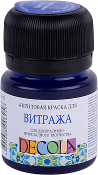 Краска акриловая для витража DECOLA банка 20 мл, 517 Синяя темная NP-4226517