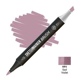 Маркер SKETCHMARKER Brush двухсторонний на спирт.основе V91 Тусклый фиолетовый MPSMB-V91 Маркер SKETCHMARKER Brush двухсторонний на спирт.основе V91 Тусклый фиолетовый MPSMB-V91