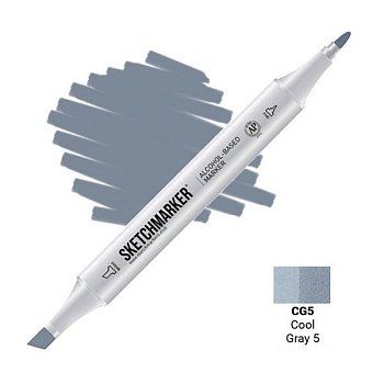 Маркер SKETCHMARKER двухсторонний на спирт.основе CG5 Прохладный серый 5 MPSM-CG5