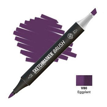 Маркер SKETCHMARKER Brush двухсторонний на спирт.основе V80 Баклажан MPSMB-V80 Маркер SKETCHMARKER Brush двухсторонний на спирт.основе V80 Баклажан MPSMB-V80