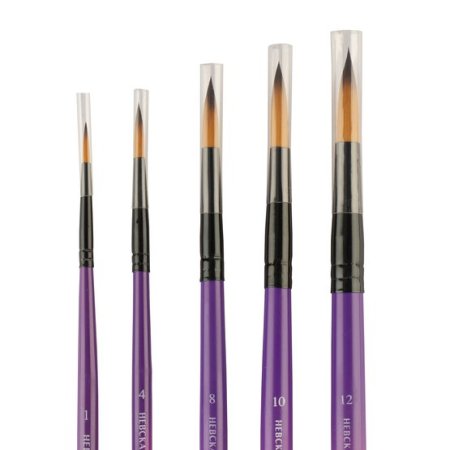 Набор кистей из двухцветной синтетики DECOLA №5, 5 шт (круглая, короткая ручка № 1, 4, 8, 10, 12) NP-11245409