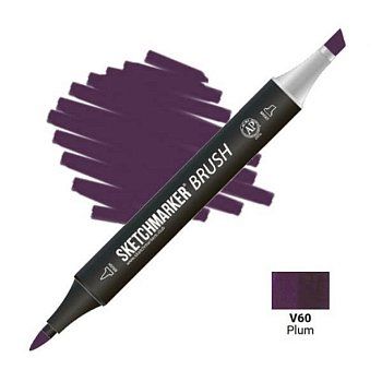 Маркер SKETCHMARKER Brush двухсторонний на спирт.основе V60 Слива MPSMB-V60 Маркер SKETCHMARKER Brush двухсторонний на спирт.основе V60 Слива MPSMB-V60