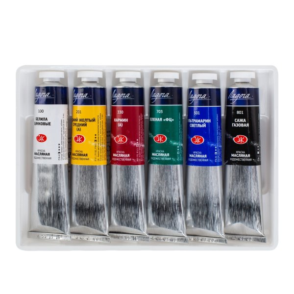 Набор масляных красок ЛАДОГА 6 шт х 46 мл, картон NP-1241080