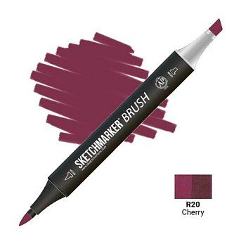 Маркер SKETCHMARKER Brush двухсторонний на спирт.основе R20 Вишня MPSMB-R20