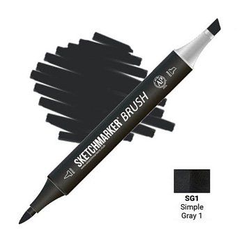 Маркер SKETCHMARKER Brush двухсторонний на спирт.основе SG1 Простой серый 1 MPSMB-SG1 Маркер SKETCHMARKER Brush двухсторонний на спирт.основе SG1 Простой серый 1 MPSMB-SG1