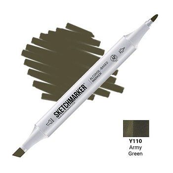 Маркер SKETCHMARKER двухсторонний на спирт.основе Y110 Армейский зелёный MPSM-Y110
