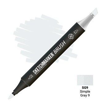Маркер SKETCHMARKER Brush двухсторонний на спирт.основе SG9 Простой серый 9 MPSMB-SG9