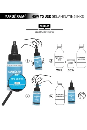 Чернила спиртовые (алкогольные) Kamenskaya Ink расслаивающиеся 30 мл P-104 Мальдивы K-30-P-104