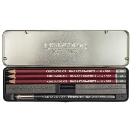 Набор для графики CRETACOLOR Graphite Pocket Set 9 предметов, мет.пенал CR16029