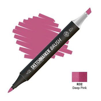 Маркер SKETCHMARKER Brush двухсторонний на спирт.основе R32 Глубокий Розовый MPSMB-R32 Маркер SKETCHMARKER Brush двухсторонний на спирт.основе R32 Глубокий Розовый MPSMB-R32