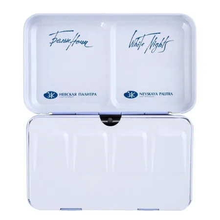 Пенал для акварели на 12 кювет с палитрой БЕЛЫЕ НОЧИ металл, светло-голубой NP-2011301444